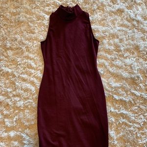 Sleeveless High Neck Bodycon Midi Dress